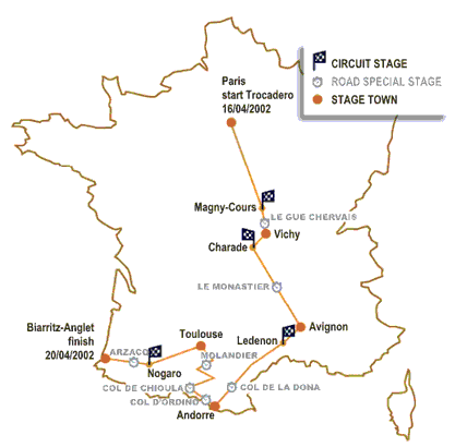 Route of Tour Auto 2002 / &copy; Peter-Auto