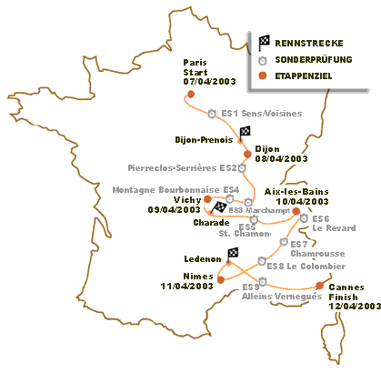 Route of Tour Auto 2003 / &copy; Peter-Auto