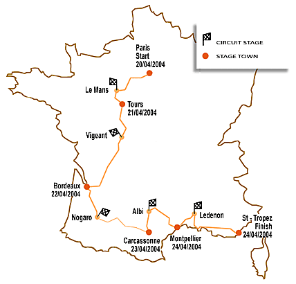 Route of Tour Auto 2004 / &copy; Peter-Auto