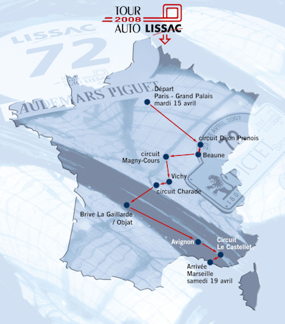 Route of Tour Auto 2008 / &copy; Peter-Auto